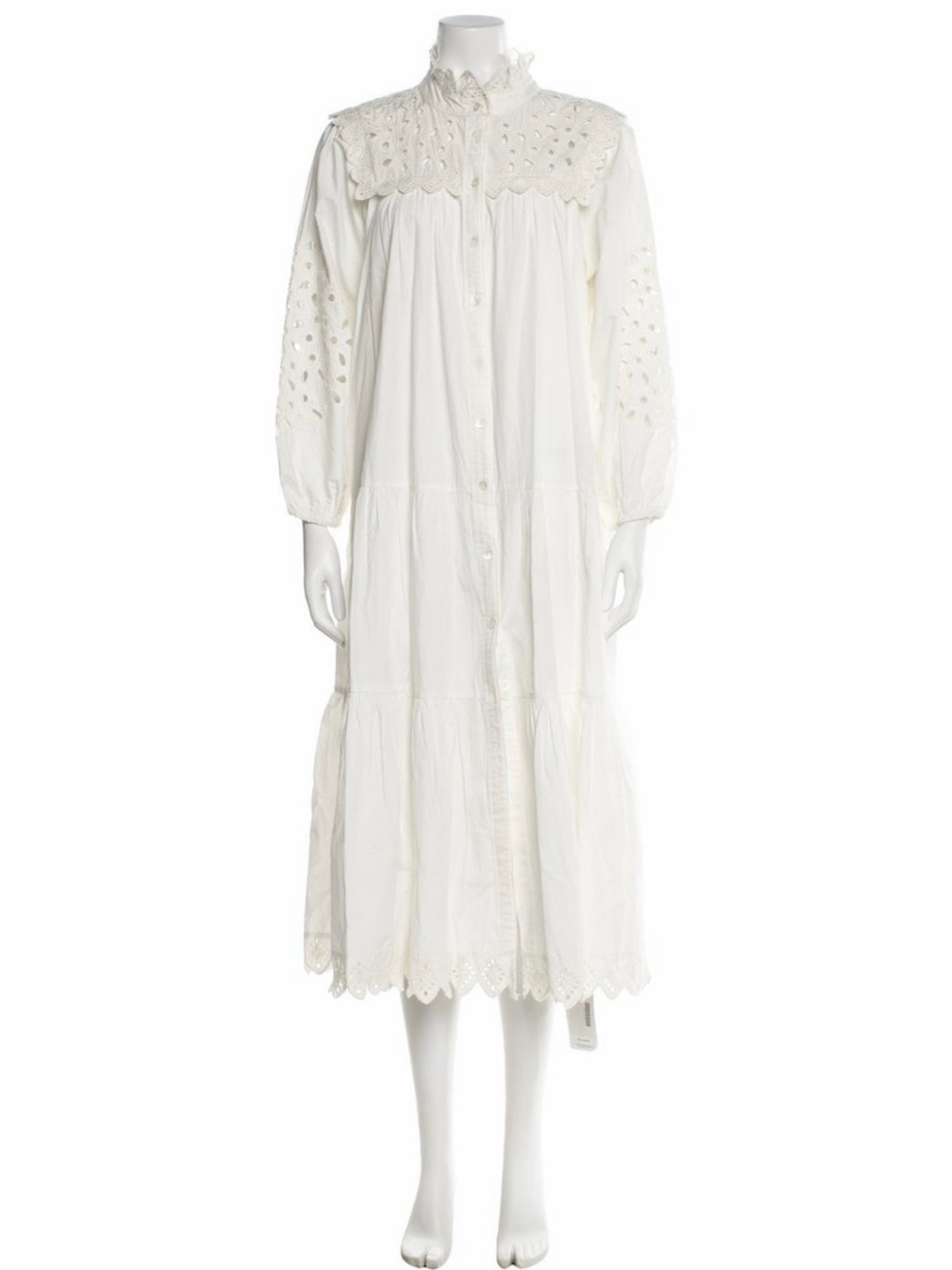 Sea New York White Eyelet Midi Dress